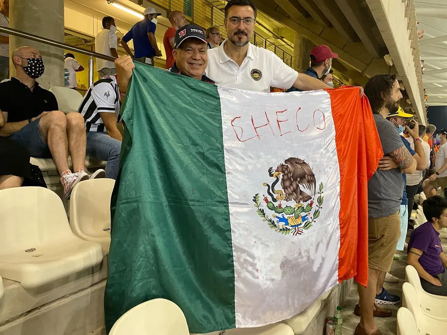 Mexican fans supporting Sergio Perez at the 2021 Abu Dhabi Grand Prix, Yas Marina Circuit